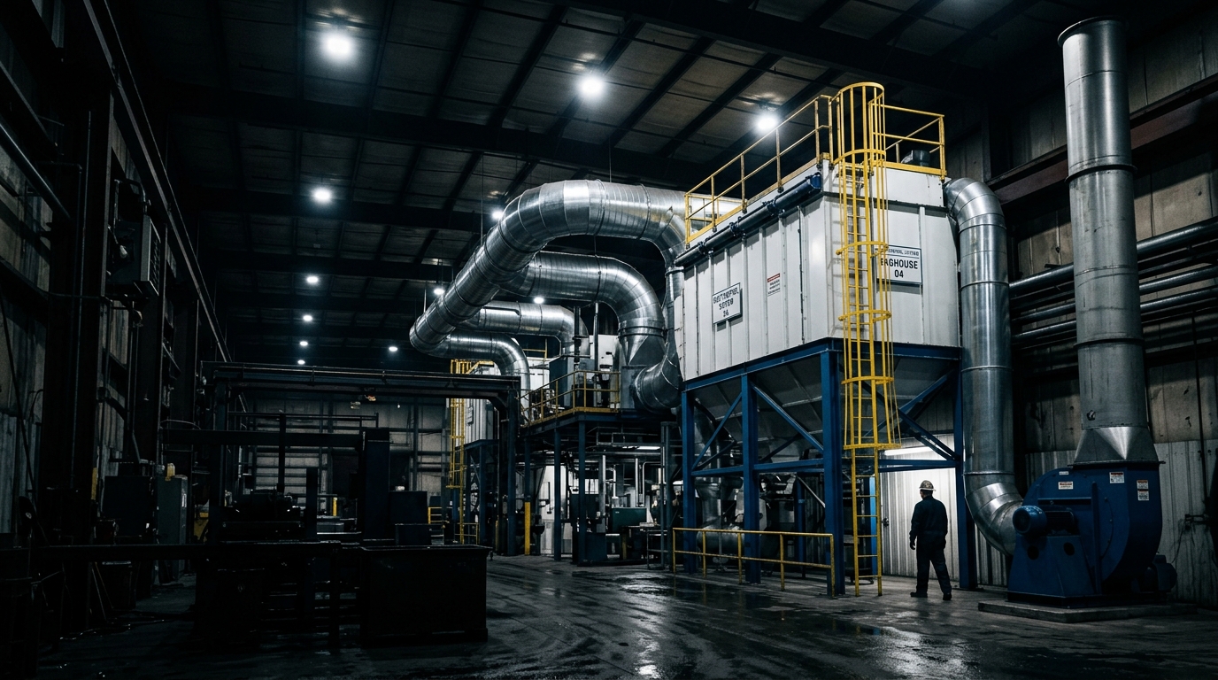 Industrial air pollution control and fume extraction system plant